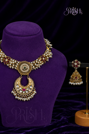 Chandrika Kundan Set - Moonlit Royal Heritage Charm Necklace set