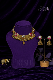 Hastini - Elephant motifs Gold Necklace set